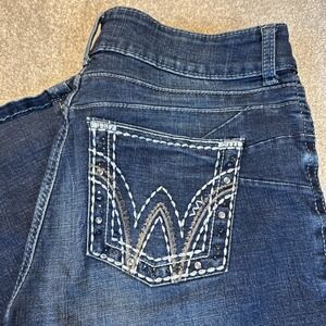 Wrangler Bling Jeans Dark Wash Mid Rise Boot 9/10 X 31‎ Read Rodeo Stock Show